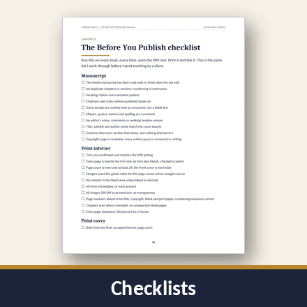 Before You Publish checklist page